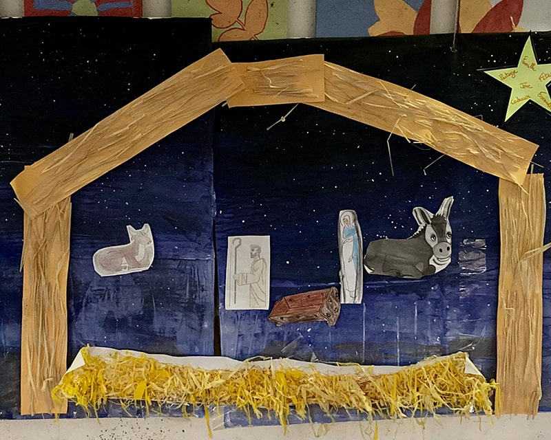 Crèche de noel réalisée par les éléves